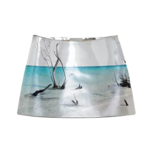 PRADA SS25 Весенне-летняя женская коллекция одежды Casual Короткие Юбки Women's Silver