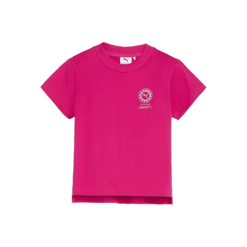 PUMA LIBERTY Детская графическая футболка T-рубашка ярко-розовая для малышей