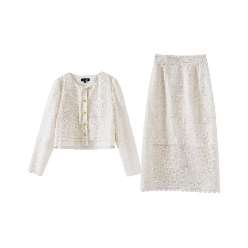 OUNIXUE Комплект с юбкой Женские Абрикос