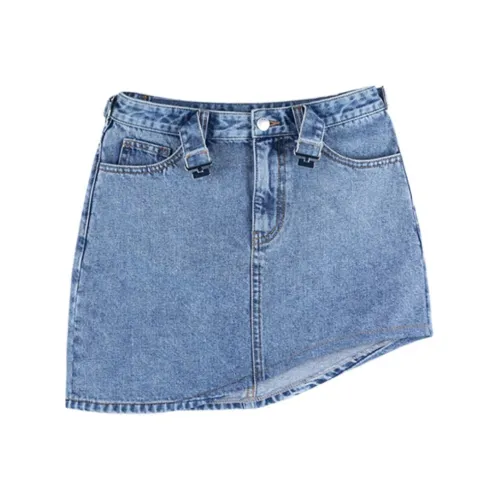 A21 Джинсовые короткие юбки Женские Светло-средний синий
