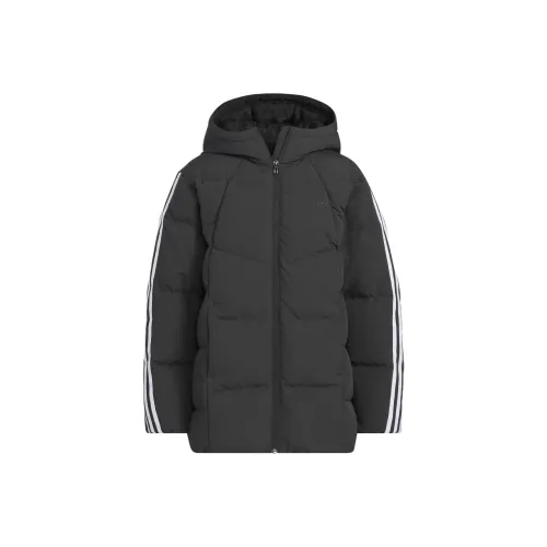 Adidas Пуховики и жилеты Черные Подростки