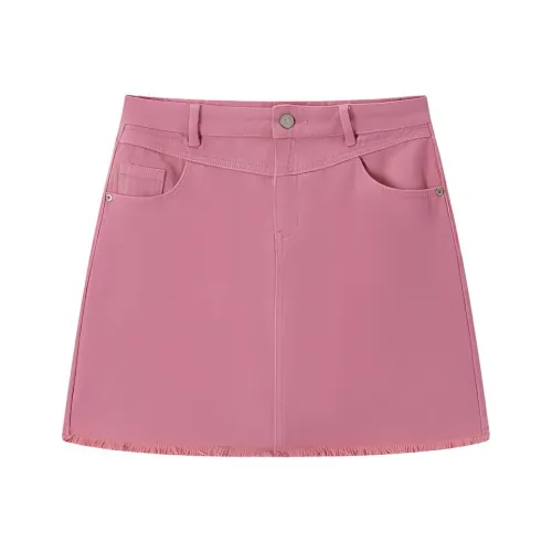 EICHITOO Джинсовые короткие юбки Женские Розово-красный