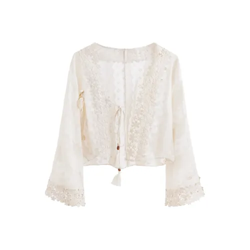 Blovelan Фея Абрикос Женские Шифоновые Рубашки