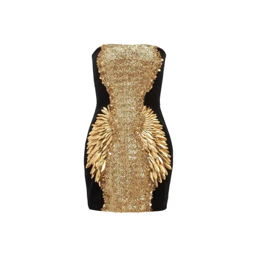BALMAIN Черное Женское Вечернее Платье