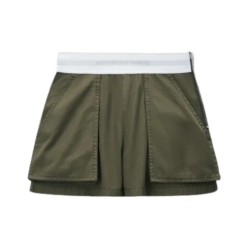 Alexander Wang SS24 Карго Шорты Женские Армейский Зеленый