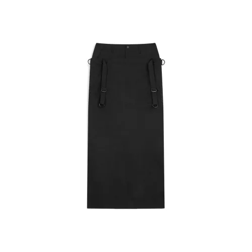 OPEN YY Ремень Отделение Maxi Юбка Повседневный Длинный Юбка Женские Черный