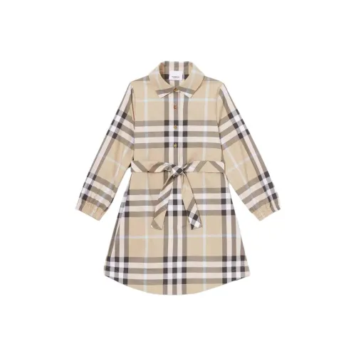 Burberry Бежевые Платья для Детей