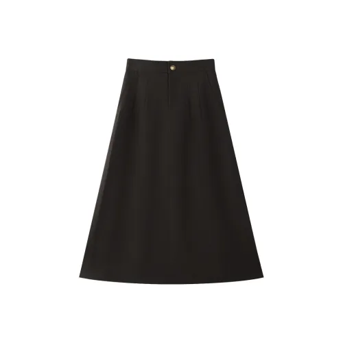 THE SEA LIFE Повседневный Длинный Юбка Женские Каштановый