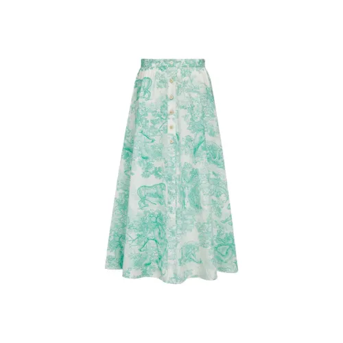 DIOR Повседневный Длинный Юбка Женские Зеленый