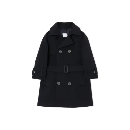 Burberry Черное Детское Шерстяное Пальто