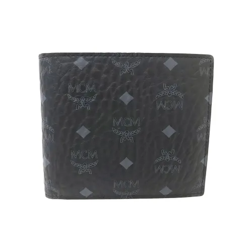 MCM Artificial Leather Bifold Wallet Unisex Black MCM Искусственная кожа Бифолд Кошелек Унисекс Черный