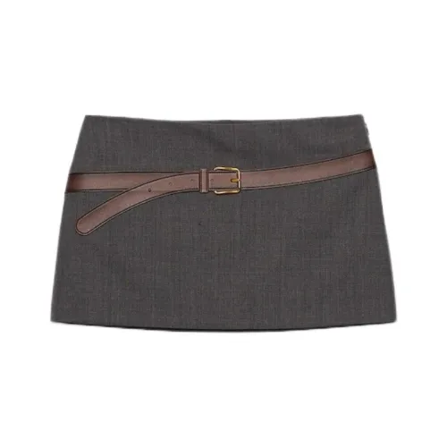 PRADA SS25 Весенне-летняя женская коллекция одежды повседневные короткие юбки женский серый