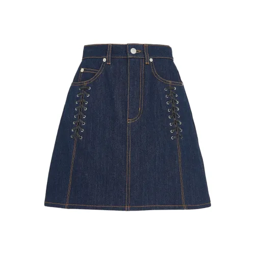 Alexander McQueen SS24 Джинсовые короткие юбки Женские Темно-синий