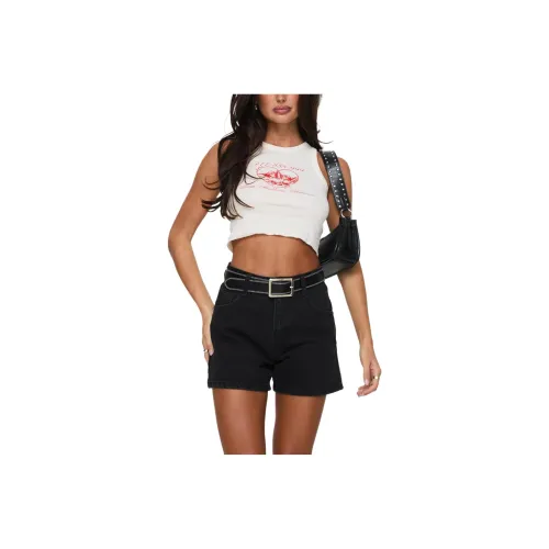 PRINCESS POLLY SALDANA Шорты Джинсовые шорты Женские Выстиранный Черный Выстиранный Черный