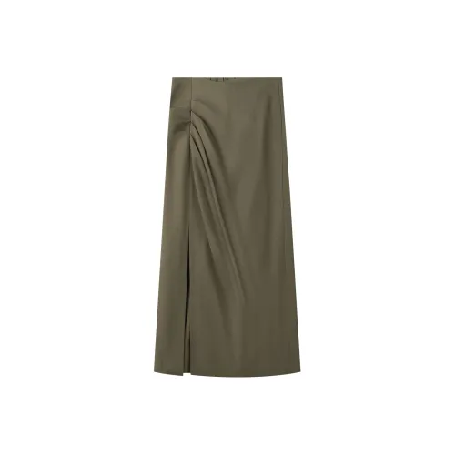 THE SEA LIFE Повседневный Длинный Юбка Женская Сияющий Зеленый