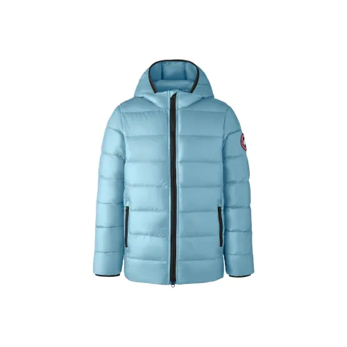 Canada Goose Детская одежда Логотип с капюшоном молния длинные рукава синий детский