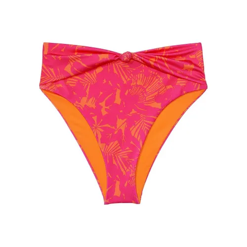 Victoria's Secret Узлые Высокая Талия Cheeky Бикини Низ PP Плавки Женские Розовый Пальма Розовый