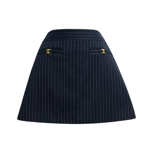 COACH SS25 Повседневная короткая юбка женская морского синего цвета