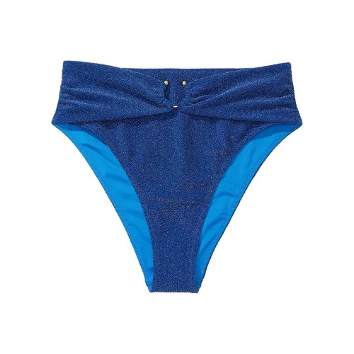 Victoria's Secret Shimmer Высокая талия Cheeky Бикини Низ Синий Плавки Женские Синий