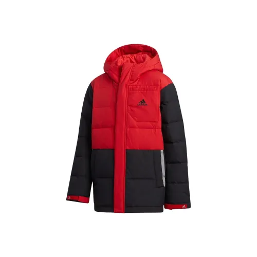 Adidas Пуховик Черный Красный Подростки