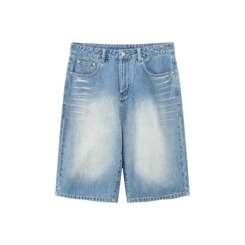 NO ONE ELSE Джинсовые шорты унисекс, джинсовый синий