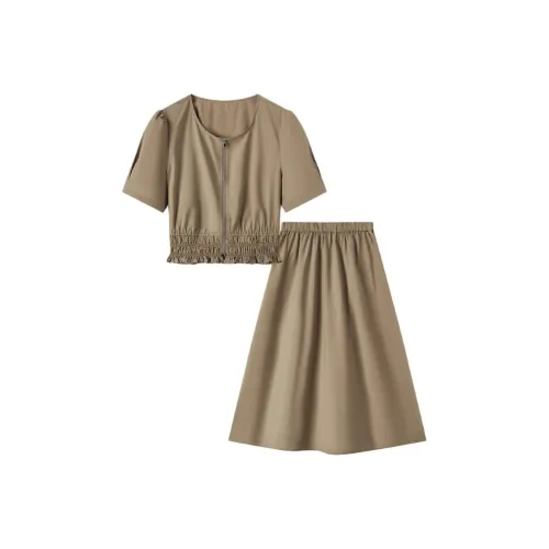 EICHITOO Комплект с юбкой Женские Хаки зеленый