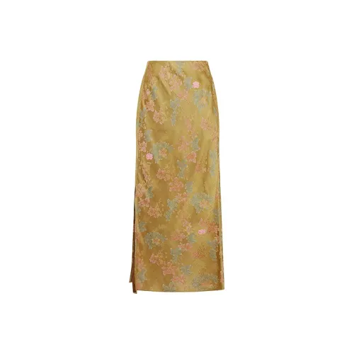 d'zzit Повседневные короткие юбки Женские Желтые