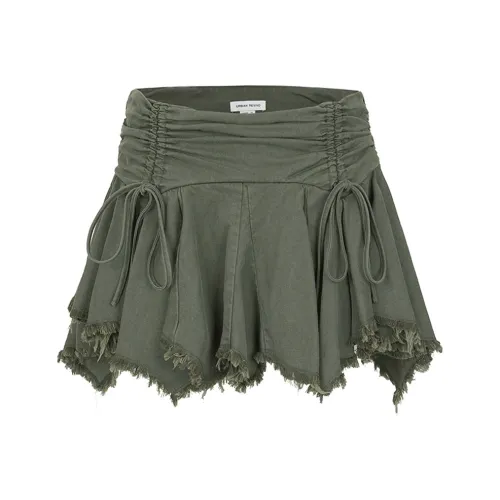 UR Boho Style Повседневные короткие юбки Женские Оливково-зеленый