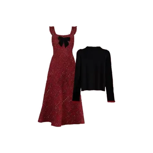 GULIANFEI Комплект с юбкой женский красный