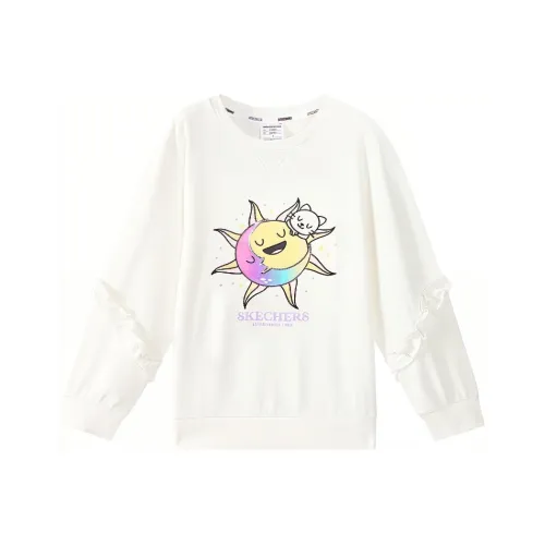 Skechers Kids' Одежда Пуловер Свитшот Зефирный Белый Детский
