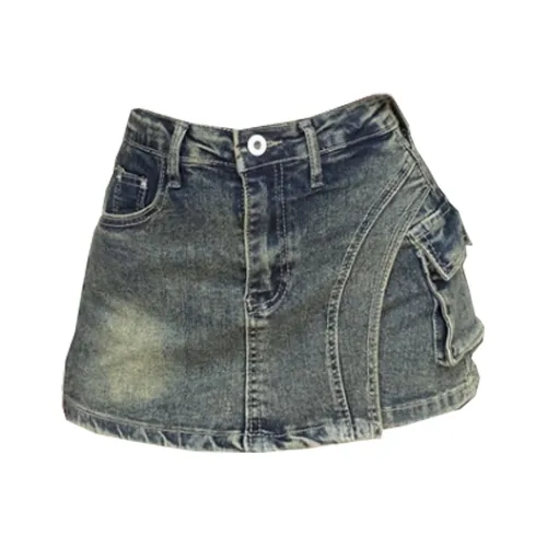 Concubine Zhu Джинсовые короткие юбки Женские Синий