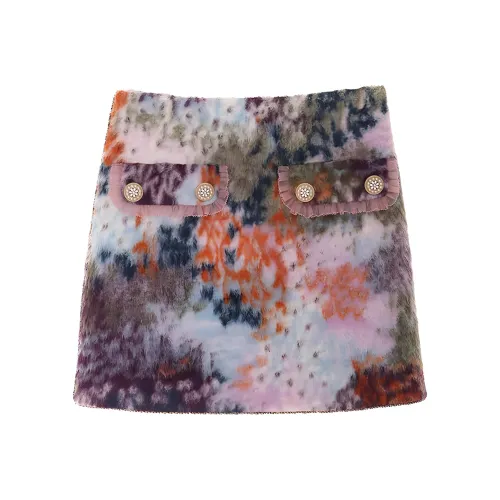 LIANCAN Повседневные короткие юбки женские фиолетовые