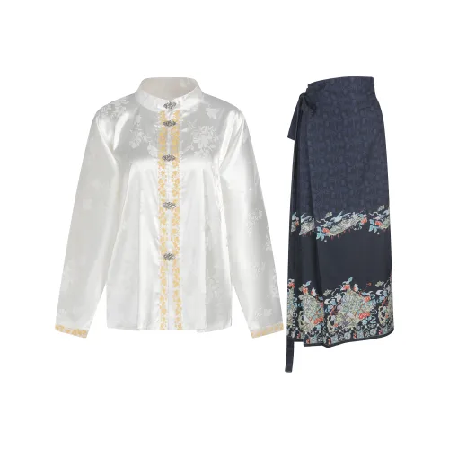 Peiyue Hanbok Комплект одежды Рубашка + Китайская юбка с узором "конское лицо" Женская Ханьфу