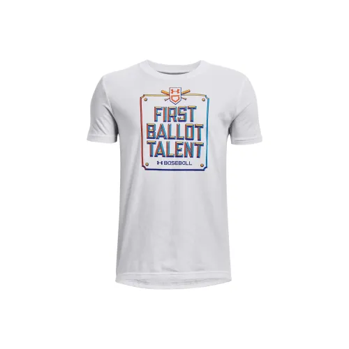 Under Armour Детская одежда First Ballot Баскетбольная футболка с коротким рукавом детская белая