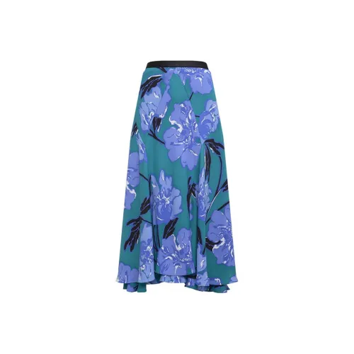 DVF Diane Von Furstenberg FW23 Повседневный Длинный Юбка Женские Синий