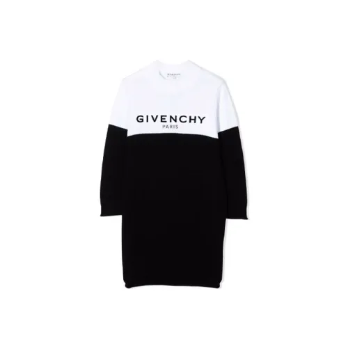 GIVENCHY Длинное платье с длинными рукавами черное и белое для детей