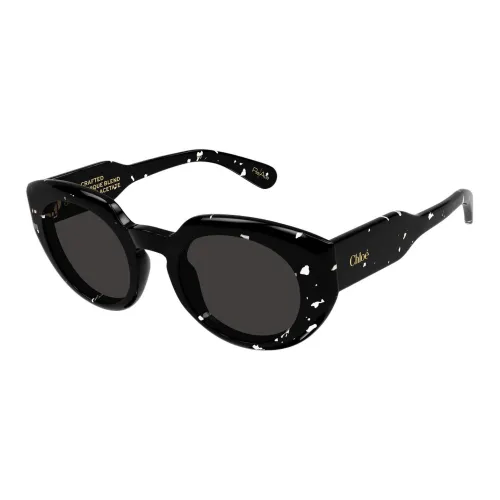 Chloe Переработанный ацетат Кошачий глаз Солнцезащитные очки Женские Черный