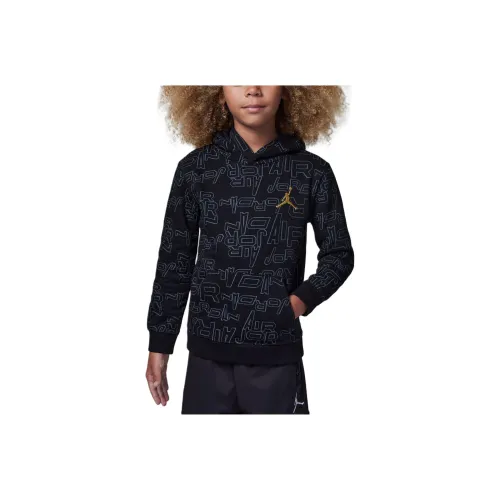 Джордан Толстовка Take Flight Black And Золотой Printed Пуловер Черный Детский