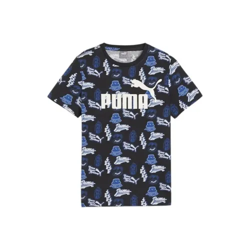 PUMA ESS+ MID 90s AOP Big Детский Т-Рубашка Детский Синий