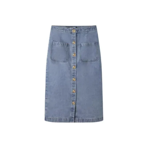 KARL LAGERFELD Повседневный Длинный Юбка Женские Синий