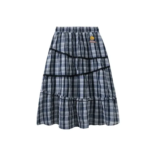 B.Duck Повседневные короткие юбки Женские Черный Серый Клетка