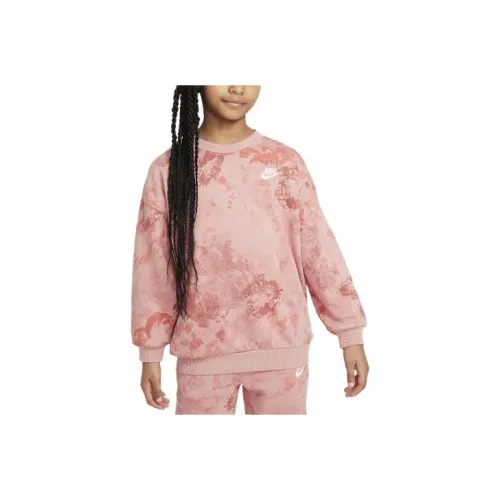 Nike Толстовка Sportswear Club Флис Красный Звезды Детский