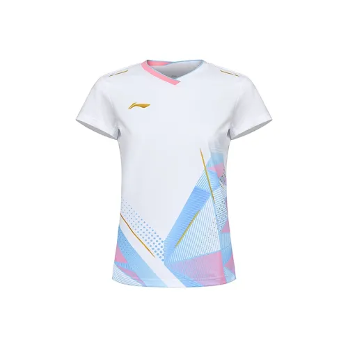 LINING Белый Женская Бадминтонная Джерси