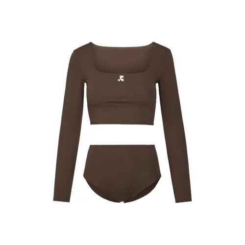 Rest Recreation Длинный рукав Бикини Комплект Купальный костюм Женский Коричневый Коричневый