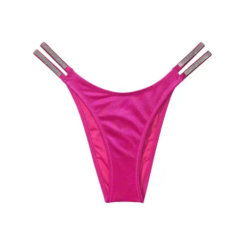 Victoria's Secret Double SHINE Ремень Бразильские Бикини Низ Ягодный Румяна Плавки Женские Ягодный Красный