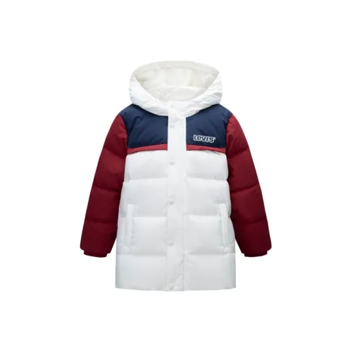 Levi's Удобный Теплый Пуховик Конфетного Белого Цвета для Подростков