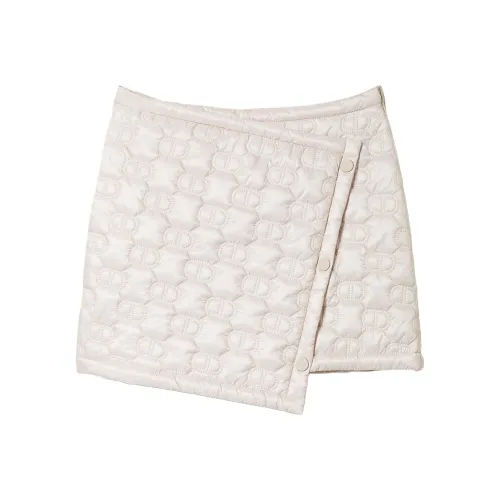 TWINSET Milano SS24 Повседневные короткие юбки Женские Серый Белый