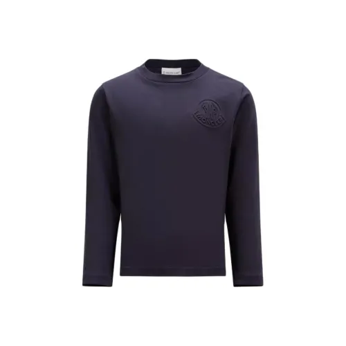 Moncler T-рубашка Детская одежда Логотип Длинный рукав T-рубашка Синий Детский
