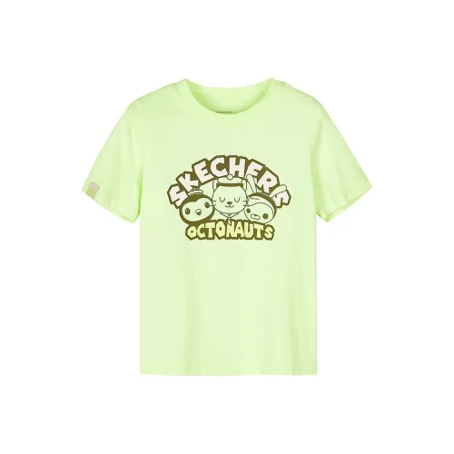 Skechers Kids T-рубашка Лаймово-кремовый Зеленый для детей 3-7 лет