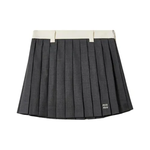 MIU MIU SS25 Повседневная короткая юбка женская цвет темно-сланцевый серый